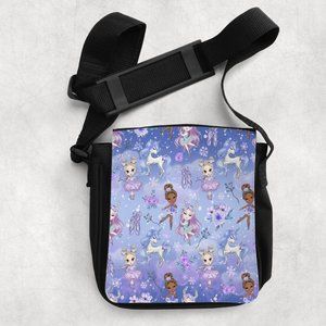 Girls Purple Sparkly Ballerina Small Shoulder Cross Body Accessory Bag